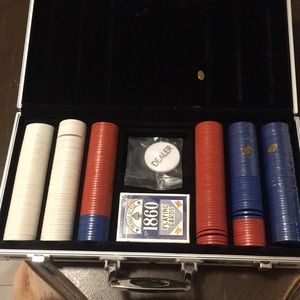 Poker Chip Set with Black Travel Case